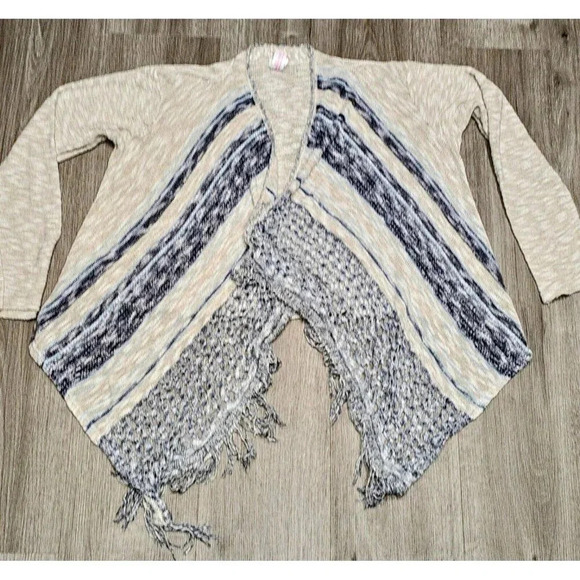 Women’s Fringe Knit Open Front Draping Cover Up - NO BOUNDARIES Sz XL (15-17) - Picture 2 of 14